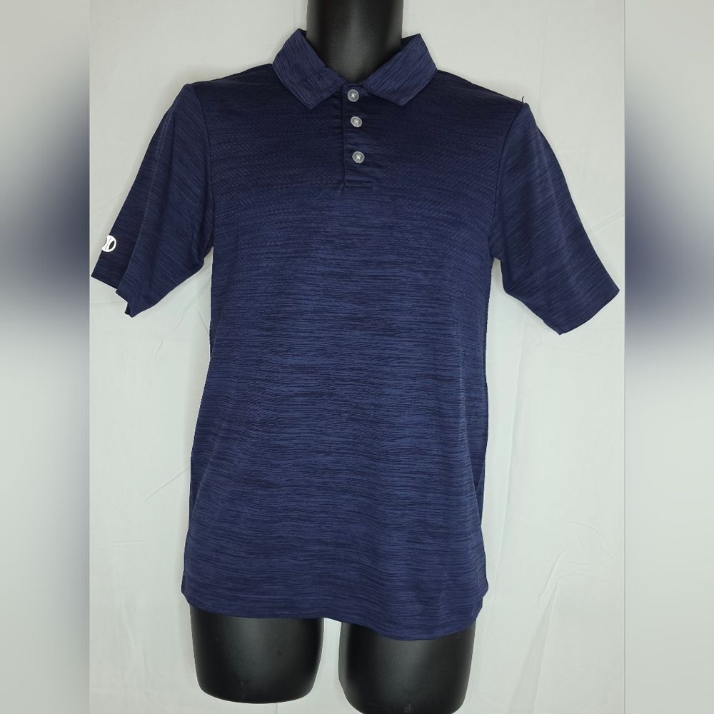 Holloway Striated Short Sleeve Polo Navy Blue Size Small New BK-2979